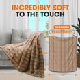 thumbnail image 4 of Cheer Collection Faux Fur Throw Blanket 108" x 88", Sand, 4 of 5