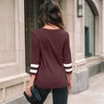 thumbnail image 4 of SUNBS Blouses for Women 3/4 Length Sleeve Shirts Casual Ladies Tops Trendy Fall Winter Clothes, 4 of 6