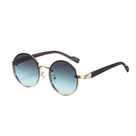 Round Metal Vintage Sunglasses for Men Women, Polarized UV Protection Retro Steampunk Circle Frame Shades, Outdoor Driving Cycling Festival Street Style Eyewear