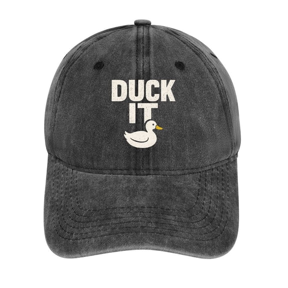 Duck It Charcoal Adjustable Baseball Cap for Men Women, Classic Casual Snapback Hat