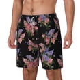 thumbnail image 2 of Uemuo Bouquet Pattern Mens Swim Trunks Quick Dry Board Shorts with Mesh Lining, Stretch Beach Shorts Quick Dry No-Chafing Board Shorts-Medium, 2 of 9