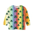 thumbnail image 3 of Tauxra Chandail de la Saint-Patrick pour Adultes, T-Shirt à Manches 3/4 Imprimé Col Rond, T-Shirt Graphique Trèfle Décontracté à Manches Longues pour Activités Festives, 3 of 6