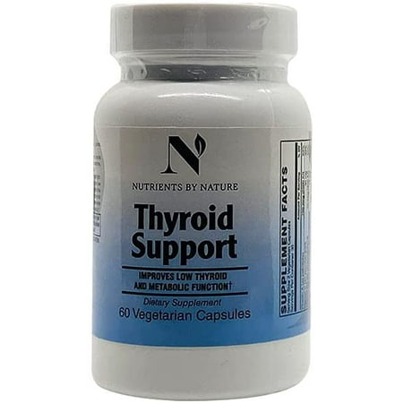Nutrients by Nature Thyroid Support, Improves Low Thyroid and metabolic Function, Dietary Supplement, 60 Vegetarian Capsules