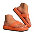thumbnail image 1 of 2DXuixsh Women's Platform Flip Flops Solid Color Height Increasing Beach Sandals with Rhinestones Stylish Simple EVA Slides Size 8, 1 of 5