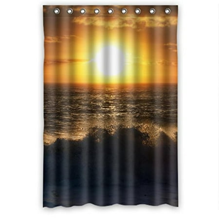 MOHome Sea Wave Sea Spray Shower Curtain Waterproof Polyester Fabric Shower Curtain Size 48x72