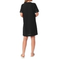 thumbnail image 3 of INSPIRE CHIC Womens Zipper Robes Front Open Knit Short Bathrobe Collarless House Coat with Pockets Soft Nightgown M Black, 3 of 6
