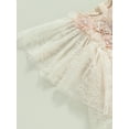 thumbnail image 6 of Coduop Toddler Kids Girls Princess Mini Dress Fly Sleeve 3D Flower Lace Embroidery Dress Mesh Dress, 6 of 8