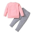 thumbnail image 4 of Gubotare Girls Fall Outfits Pattern Girls 2 Piece Outfits Graphic Long Sleeve Tops And Leggings Set Size 5T 6T (Pink,5-6 Years), 4 of 6