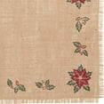 thumbnail image 3 of Ashton & Willow Natural Tan Seasonal Decor Jute Burlap Poinsettia Jute Stenciled Textured Nature Print Rectangle 13x36 Runner, 3 of 3
