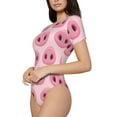 thumbnail image 2 of Easygdp Pig Nose Women's One-Piece Swimsuit Slim Fit Crew Neck Bodysuit Athletic Swimwear with Concealed Buckle - Small, 2 of 9