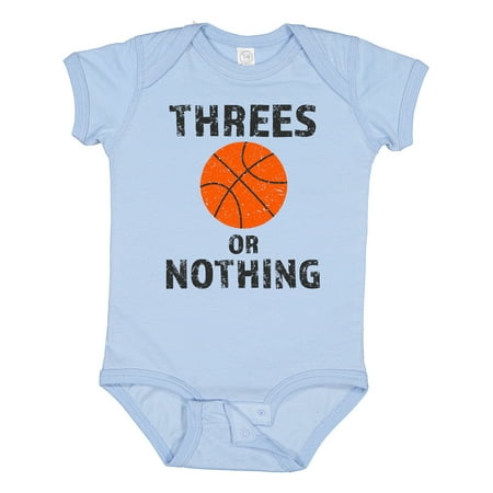

Inktastic Basketball Threes or Nothing Gift Baby Boy or Baby Girl Bodysuit