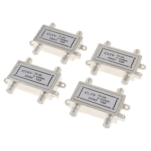Divisor coaxial coaxial de la TV del cable de 4 pedazos 3 maneras para la antena video del rf del vcr