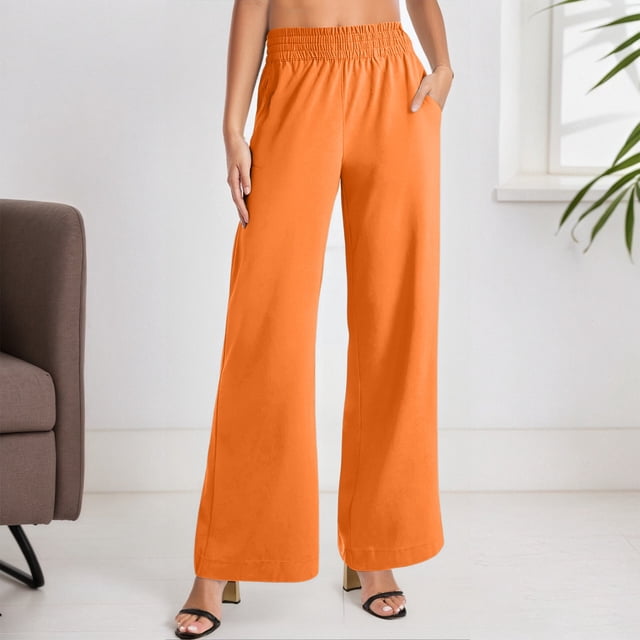 Women's Casual Trousers For Everyday And Vacation Straight Leg Design With Side Pockets For All Seasons Basic Solid Color Pants plus Size Pants for Women Beautiful Clothes for Women plus Size Womens