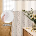 thumbnail image 3 of No Hook Shower Curtain, Beige Pink Floral Shower Curtains for Bathroom with See Through Top Window, Spring Flowers Waterproof & Washable Bath Curtain Narrow 54"x78", 3 of 9