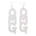 thumbnail image 2 of Acrílico Grandes Letras OMG Cuelgan Pendiente de Gota Hip Hop Accesorio-, 2 of 8