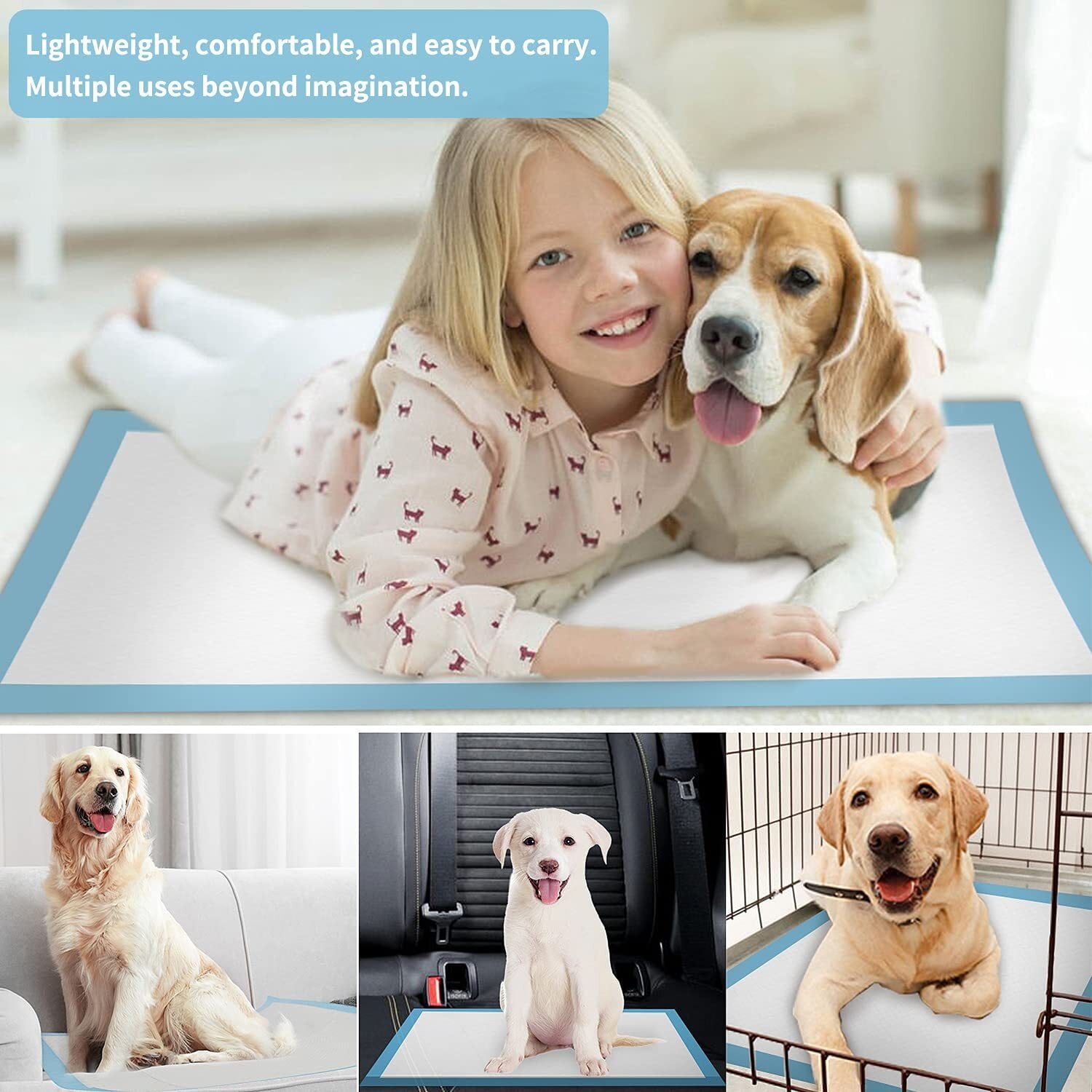 Puppy Pee Pads 22"x23"-100 Count | Dog Pee Training Pads Super Absorbent & Leak-Proof | Disposable Pet Piddle and Potty Pads for Puppies | Dogs | Doggie| Cats | Rabbits