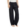thumbnail image 2 of Kureaily Girls Casual Linen Pants Lightweight Summer Loose Fit Elastic Waist Plus Size Solid Long Trousers 4-5 Years, 2 of 6