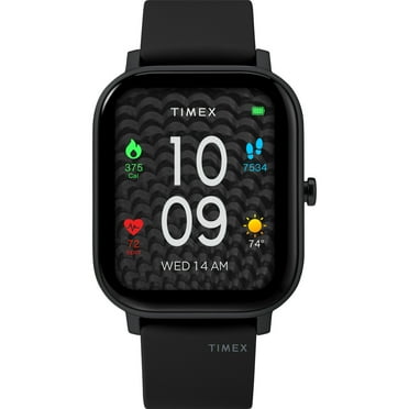 Timex Unisex Metropolitan S AMOLED Black 36mm Smartwatch, GPS & Heart Rate, Silicone Strap