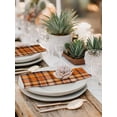 thumbnail image 5 of Orange Black Check Cloth Napkins Set of 8 Reusable Dinner Napkins, Farmhouse Buffalo Plaid Rustic Cocktail Napkin Washable Table Napkins for Wedding/Holiday Party/Baby Shower 20"x20", 5 of 7