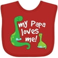 thumbnail image 3 of Inktastic My Papa Loves Me Dinosaur Boys Baby Bib, 3 of 4