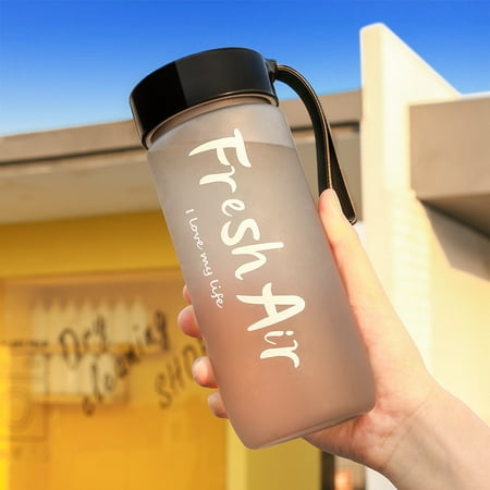 

Sport Water Bottle Outdoor Camping Kettle Sports Gym Leakproof Water Bottle Frosted Black 600ml