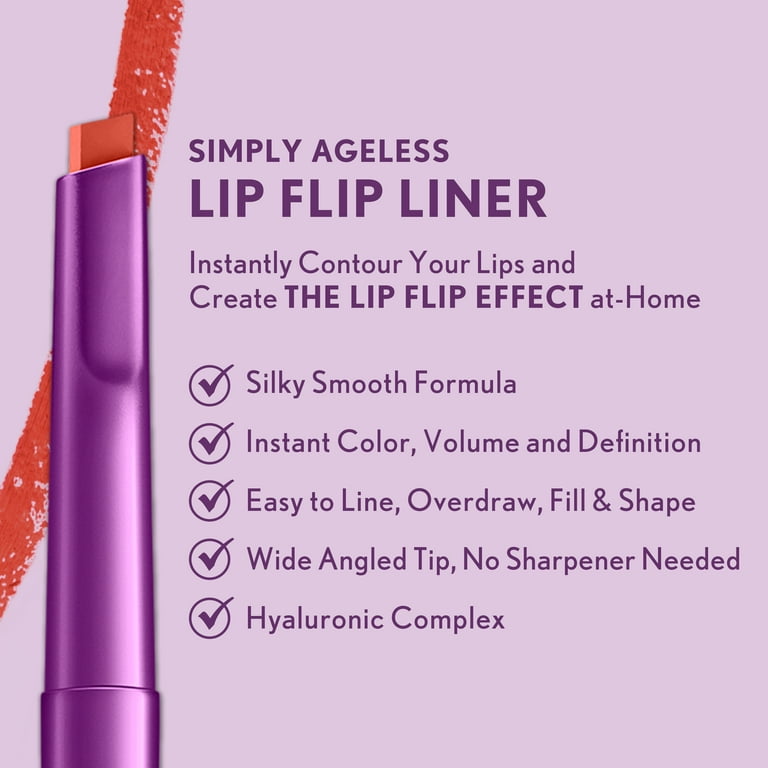 CoverGirl Simply Ageless Lip Flip Liner - Lip Liner, Long Lasting Lip Liner  - Amazing Petal