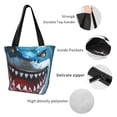 thumbnail image 4 of Salouo Cartoon Cute Shark for Shoppers Tote for Women Foldable Handbags with Big Capacity Casual One-Shoulder Shopping Bag Hobo Bags Fit for Office/Shopping/Park, 4 of 6