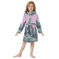 thumbnail image 6 of FORMRS Niños Bathrobe Unisex Hooded Robe Soft Plush Pajamas Sleepwear, Size 7-9T, Green Night Deer, 6 of 7