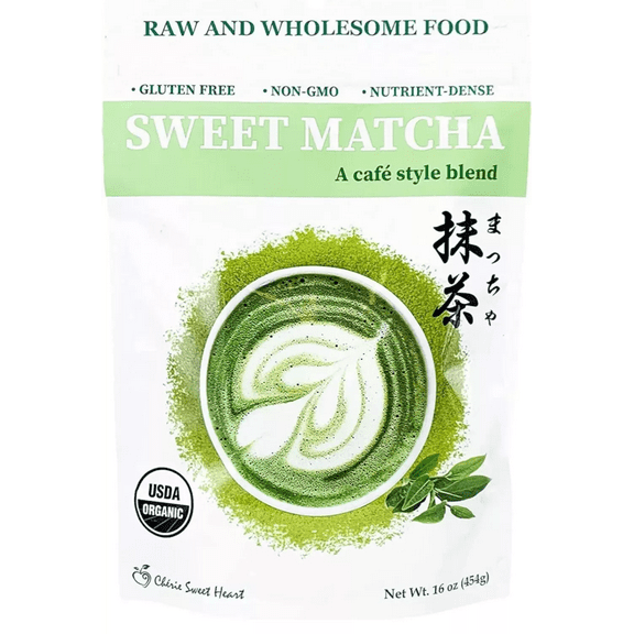Cherie Sweet Heart Sweet Matcha Cafe Style Blend, USDA Organic, 16 oz