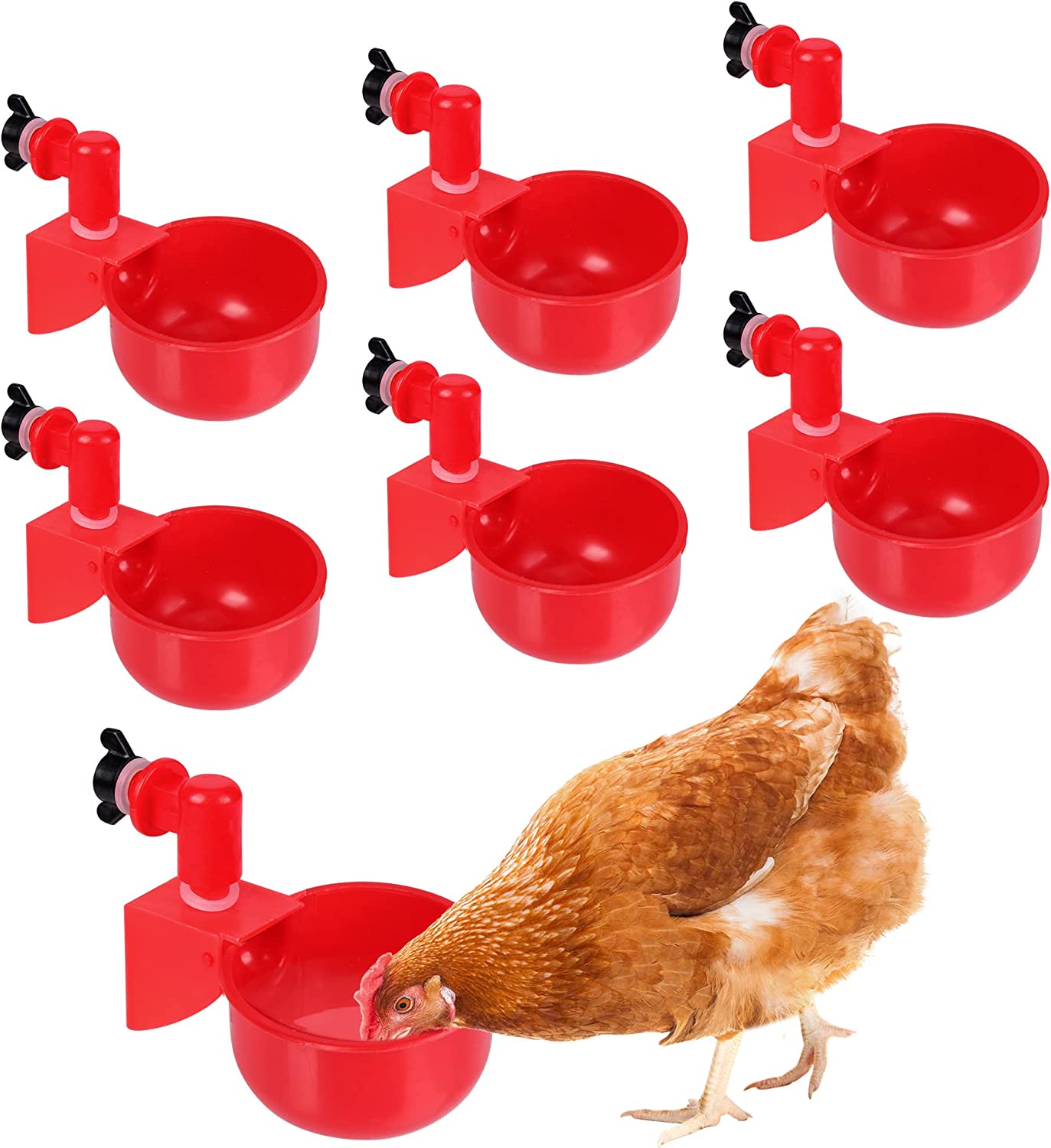 6pcs Automatic Chicken Waterer, Poultry Chicken Water Feeder Kit, DIY