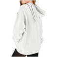 thumbnail image 2 of Girls Oversized Hoodies Pullover Sweatshirts Fashion Casual Outfits Fall Winter Cute Long Sleeve Preppy Sweatshirt Tween Girl Clothes (White, 120), 2 of 6