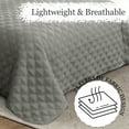 thumbnail image 3 of Exclusivo Mezcla Bed Quilt Set King Size for All Seasons, Stitched Pattern Quilted Bedspread/ Bedding Set/ Coverlet with 2 Pillow shams, Lightweight and Soft, Light Grey, 3 of 7
