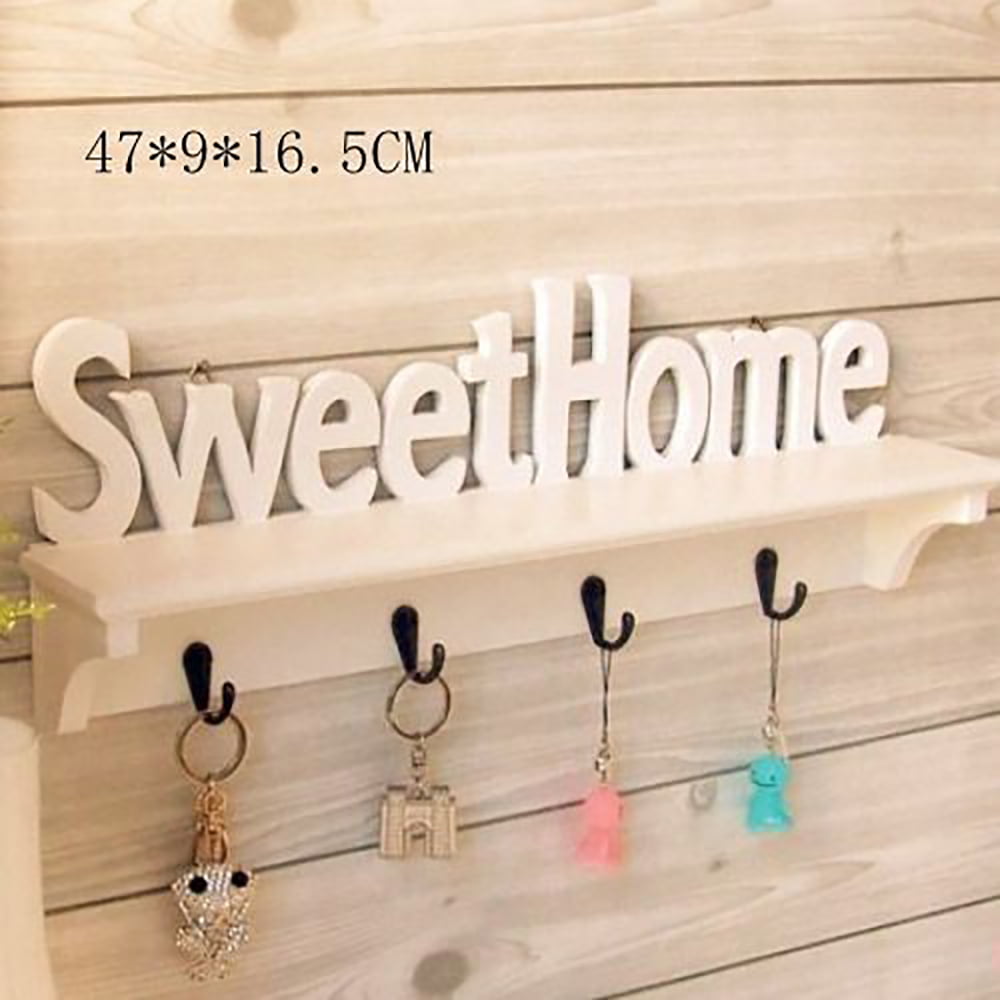 Details about   Home Sweet Home Wooden Key Holder Wall Mounted Key Organizer Hook