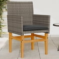 thumbnail image 2 of Sillas de patio VidaXL gris poliratán y madera, tumbona de exterior, 2 of 9