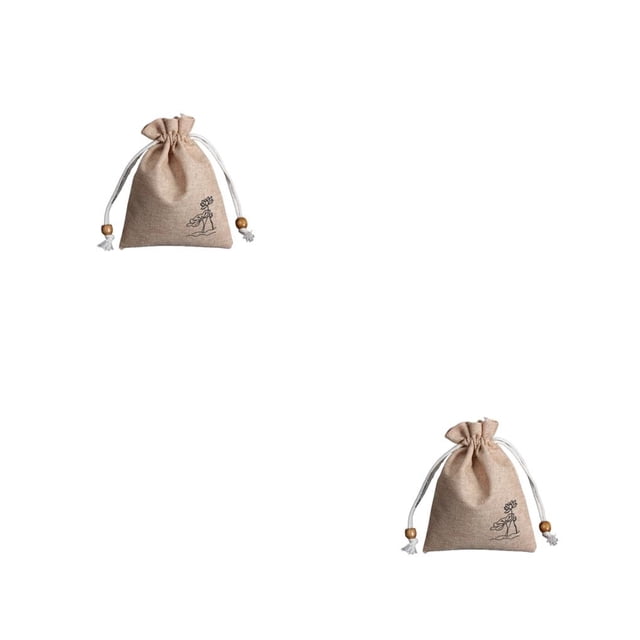 Inteprter Bolsita fragante de yute de loto, bolsa de papelería, bolsa para eliminación de olores de caramelo, accesorio de luz para armario Marrón claro 2piezas