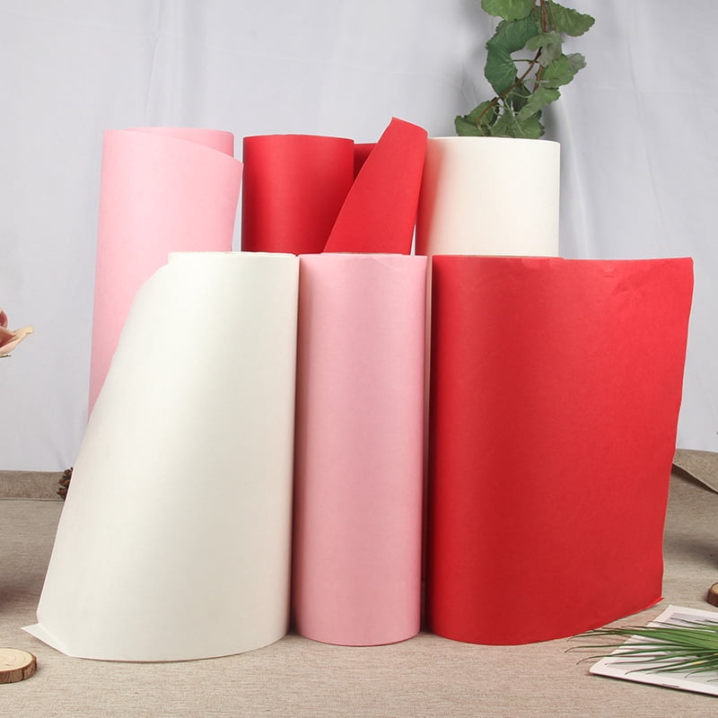 Xiao Hua red waterproof kraft paper 1968.5*15.75 inches 1 roll - waterproof flower packaging paper, thick and durable, very suitable for wedding floral DIY craft gift packaging