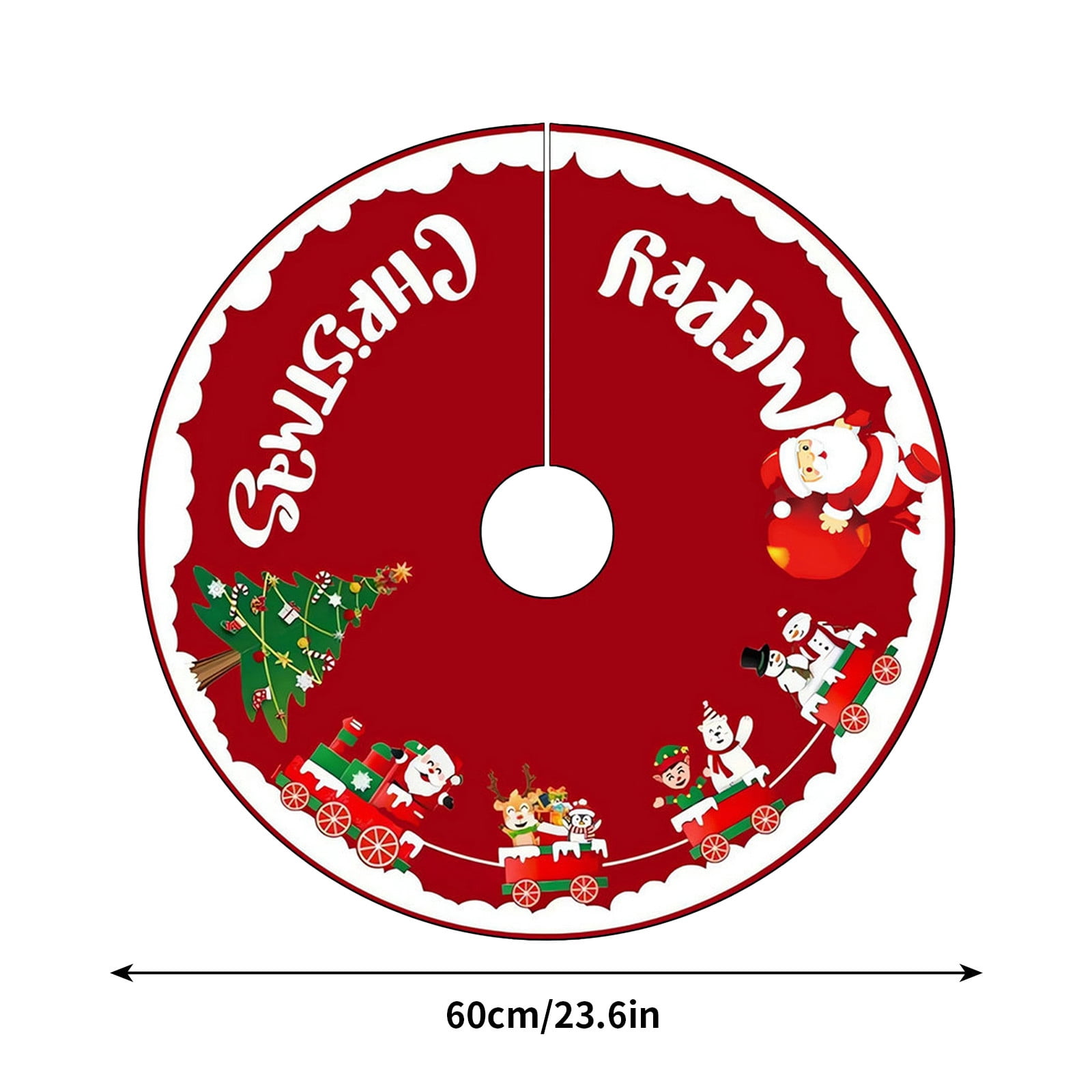 Wzzjkit Christmas Tree Skirt, Red and White Backgrond Snowflake Tree Skirt, Winter Xmas Tree Mat Decor for Home Party Holiday Decorations (Multiple Styles Available)