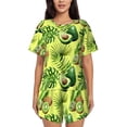 thumbnail image 1 of Fotbe Kiwi and Avocado Conjunto de Pijama Estampado para Mujer, 2 Piezas, Ropa de Dormir con Camiseta de Manga Corta y Shorts Suaves-Large, 1 of 6