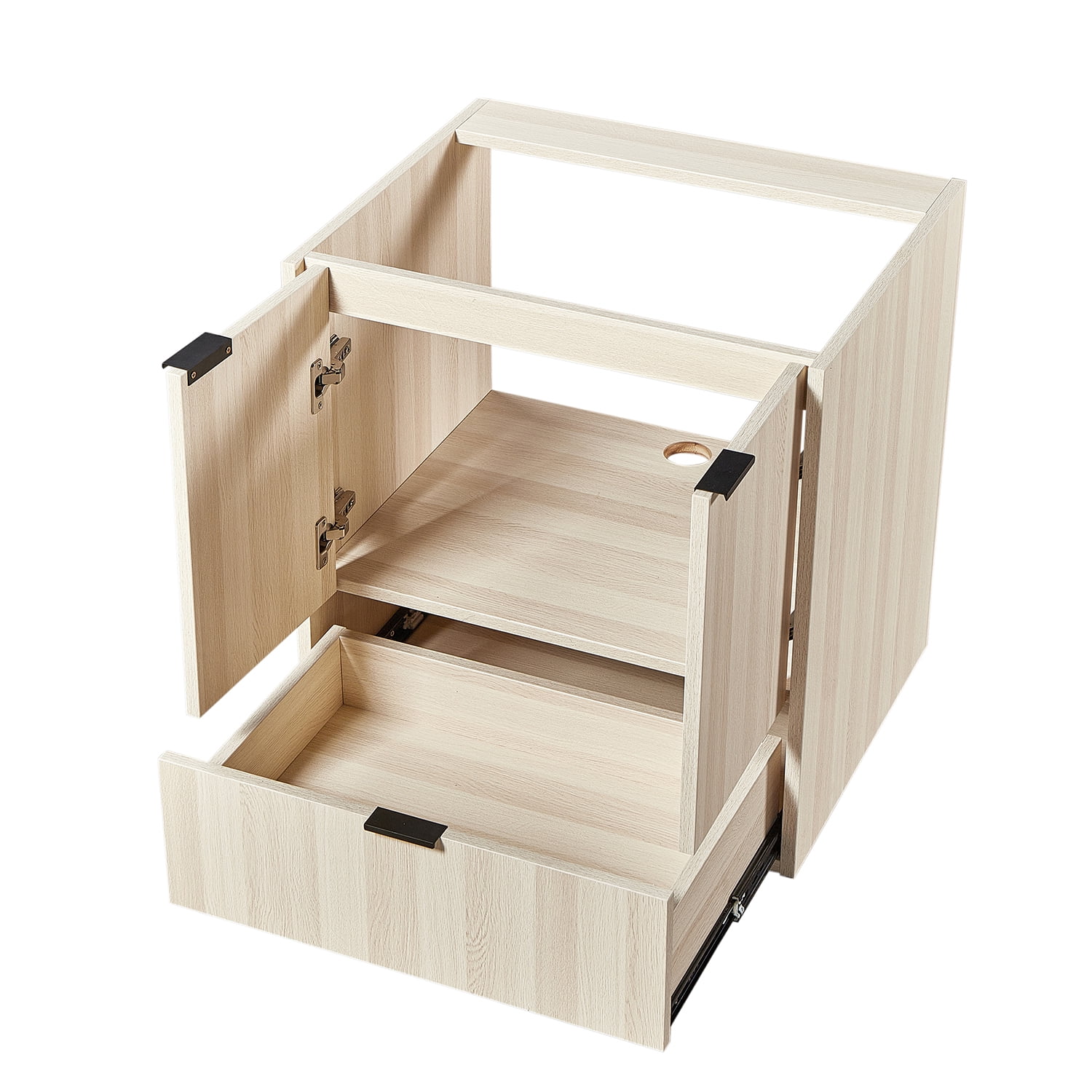 Wall Mount Vanity Cabinet With Drawer White Oak L 24 in x H 24.8 in x D 19.7 in