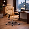 thumbnail image 4 of Ilios Innova | Silla Ejecutiva Ergonómica Beige con Cabecera y Soporte Lumbar, Altura Ajustable, Base Cromada con Ruedas, Diseño Moderno para Oficina, 4 of 9