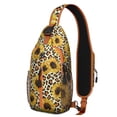 thumbnail image 1 of Sunflower Print Sling Backpack with Romantic Floral Pattern, Lightweight Durable Crossbody Daypack, Adjustable Strap, Multiple Compartments for Daily Use and Outdoor Activities, 1 of 6