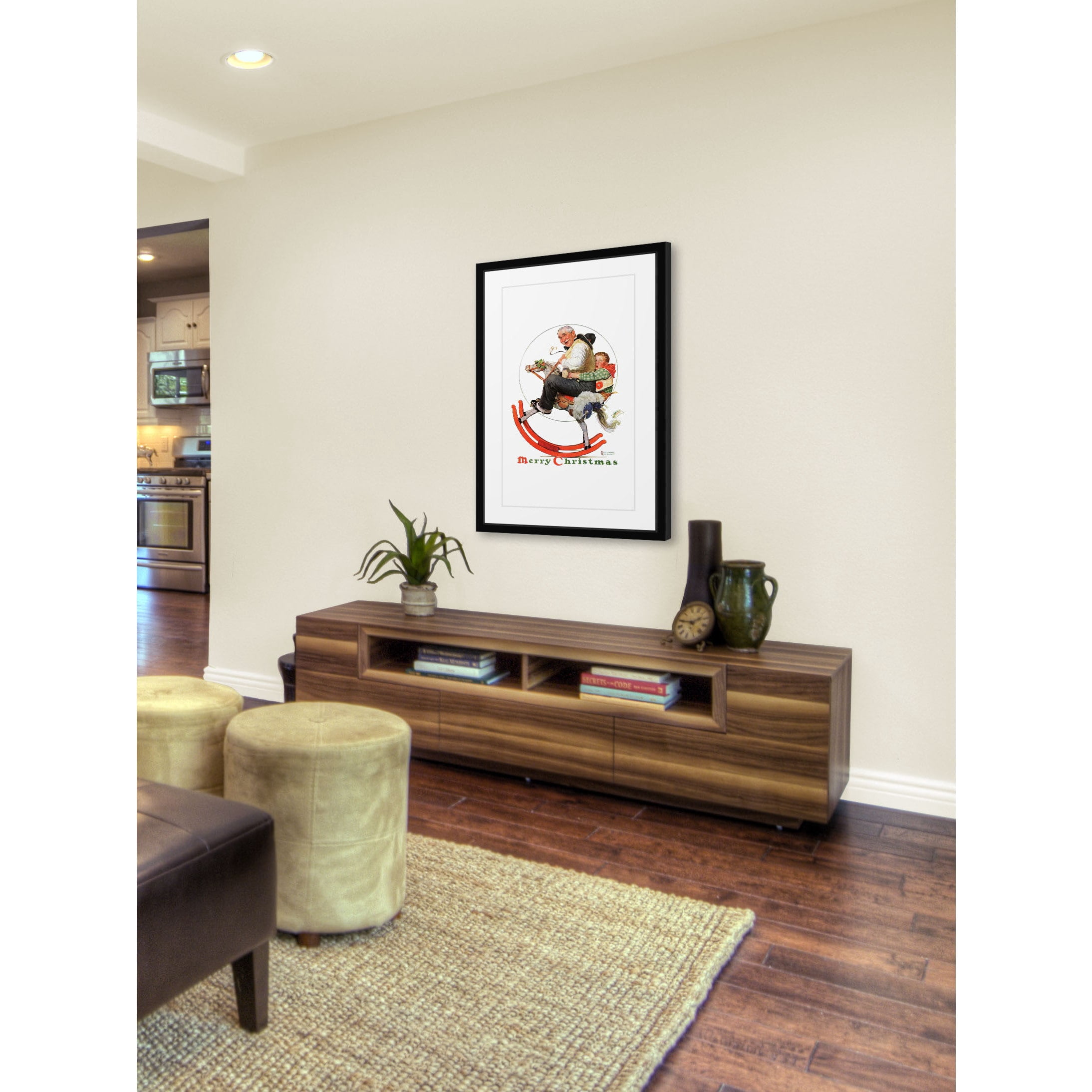 Marmont Hill "Gramps on Rocking Horse" by Norman Rockwell Framed Art Print