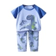 thumbnail image 3 of Bovxnpu Boys Cotton Pajamas Sets, Toddler Boys Graphic Print Tee and Pants 2 Piece Loungewear Set, Boys Fashion Casual Short Sleeve And Long Pants Pajamas Set 3 Years, 3 of 4