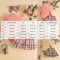 thumbnail image 3 of YWIYIUD InfantBaby Girl Clothes Sets 3PCS Fall Winter Ruffle Sleeve Ribbed Romper Plaid Mini Skirt Headband Set for Toddler Girls Bow Skirt with Headband Outfits InfantBaby Girl Clothing 0-3 Months, 3 of 8