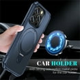 thumbnail image 3 of Allytechgroup Magnetic Case for iPhone 15 Pro with Stand, Built-in Ring Holder Support Wireless Chagring Hard PC Rugged Heavy Duty Durable Cover Case Shockproof Protective, Darkblue, 3 of 6