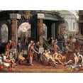 thumbnail image 2 of Pieter Aertsen 24x19 Gold Ornate Framed and Double Matted Museum Art Print Titled - The Healing of the Paralytic, Pool of Bethesda (1575), 2 of 4