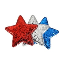 SLYNSHome 4th of July Party Favors Hair Accessories,Patriotic Red White Blue Glitter Star Hair Clips Independence Day Memorial Day Gift - Small
