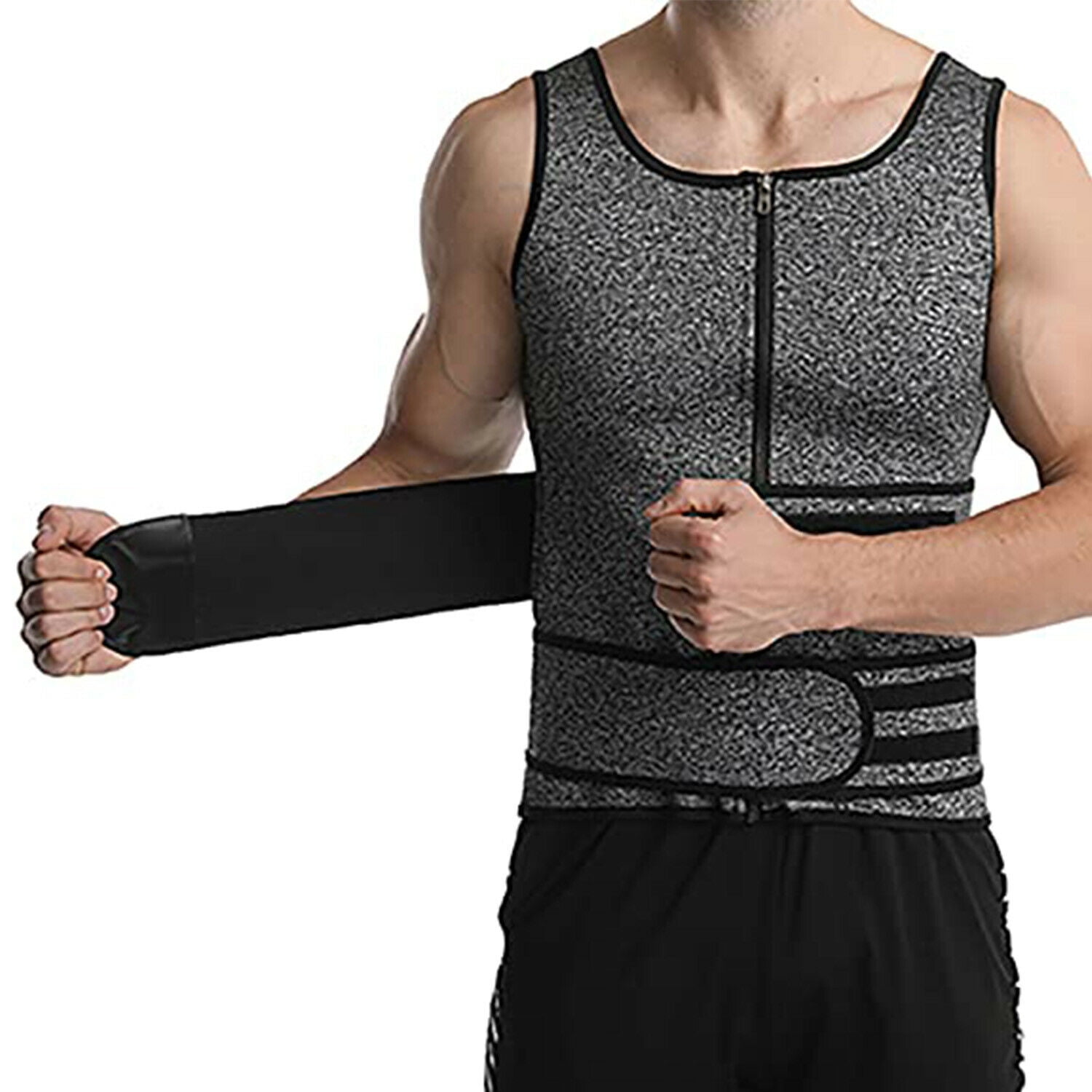 Made with Neoprene Excellent for Running or Fitness Workout Helps Sculpt Your abs and Weight Loss FitBelly Gear Sauna Vest for Men Size Medium Body Shaper with with Zipper