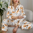 thumbnail image 6 of Honeii Cute Dog print Women's Pajama Sets Long Sleeve Button Down Sleepwear Nightwear Soft Pjs Lounge Sets-XX-Large, 6 of 7