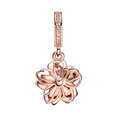 thumbnail image 2 of 925 Sterling Silver Rose Gold Pink Gradient Magnolia Flower Dangle Charm for Bracelet Charms Bangle Pendant Jewelry, 2 of 3